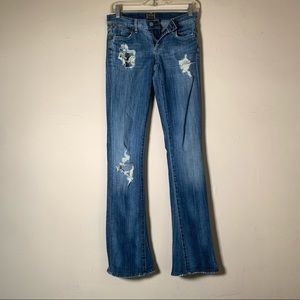 Citizens of humanity slim boot cut destressed denim jeans size 24 original $200